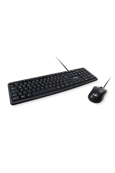 Inna marka Zestaw klawiatura i mysz USB QWERTY włoska czarna, 245203