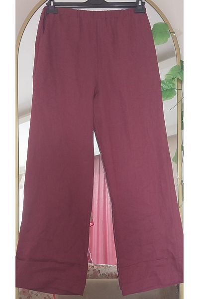 Dagü Design Women's Plum Color Relax Linen Pants