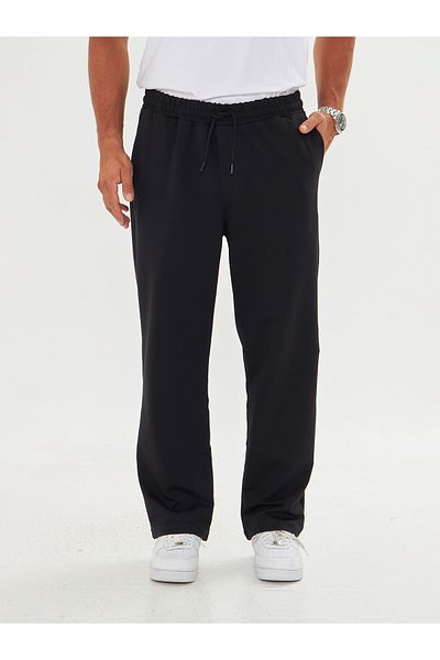 ZİNOX Men's 2 Thread Baggy Plain Lace-Up Comfortable Sweatpants