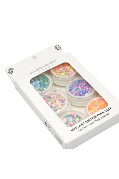 global fashion Set 6 decoratiuni pentru unghii, multicolor