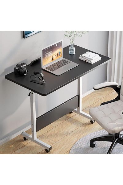 Türkiye Rolling Desk Adjustable Height, Portable Laptop Desks, Small Standing Desk with Wheels for Home Offi