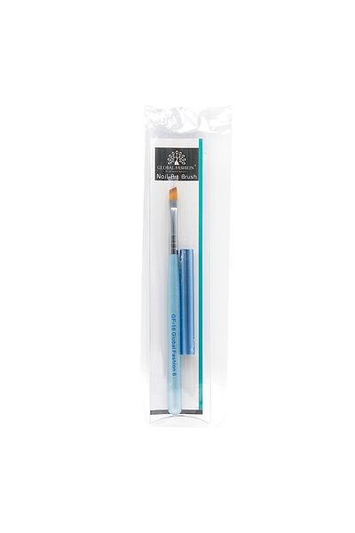global fashion Pensula unghii cu varf diagonal, pentru aplicare gel, GF-16-8, Nr.8, albastra