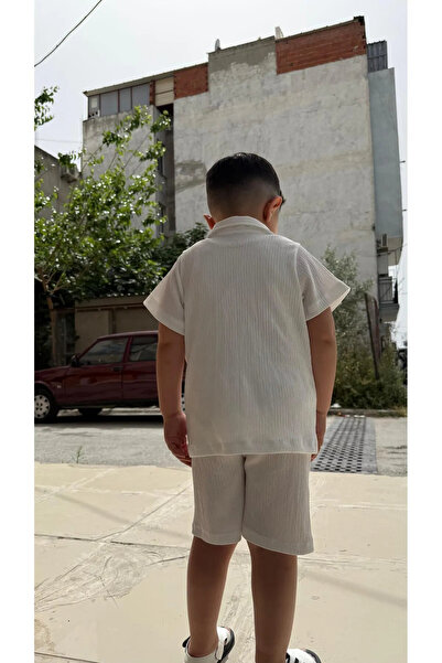 haha Wrap-Around Fabric Shirt-Shorts Set for Boys