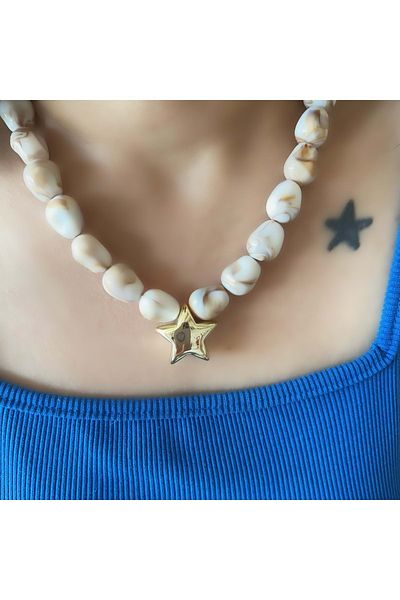 ACAR TAKI Star Bone Necklace 43+4 cm Acr5677