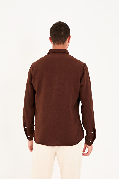 No Way Ανδρικό πουκάμισο με μακρύ μανίκι με κουμπιά με γιακά casual aerobin