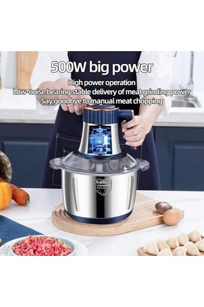 Türkiye Electric Meat Grinder Chopper, 500W/5 Speed Adjustable Meat Mincer Gears with 6 Blades