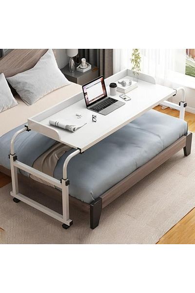 Türkiye Overbed Table with Wheels, Adjustable Laptop Desk, Mobile Standing Laptop Table, Queen Size Mobile C