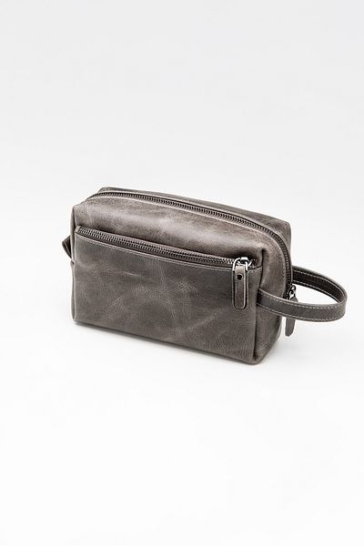 Niki Leather Чанта с цип David Gray от естествена кожа