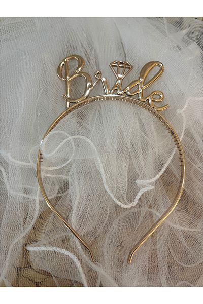 Deniz Party Store Rose Gold Plastic Bride Crown Bachelorette Crown 1Pcs
