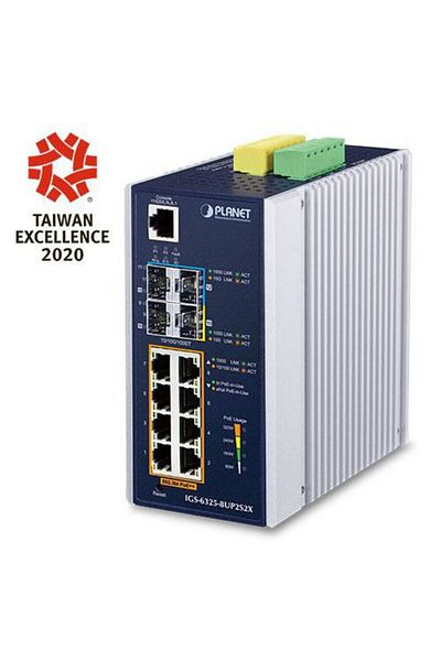 Inna marka Planet IP30 DIN-rail Industrial L3 8P, IGS-6325-8UP2S2X