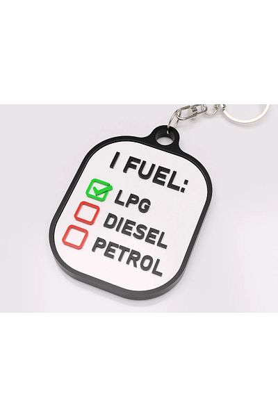 SHHOBİ Fuel Type Marked Car Keychain (Benzin) – Car Fuel Type Indicator Keychain