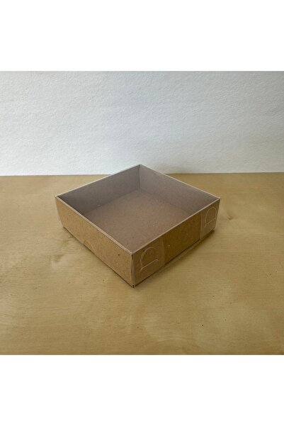 Güven Asetat Kutu Market 9x9x3 Altı Kraft Karton Üstü Asetat Kutu (50 adet)