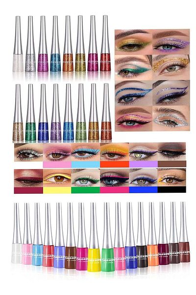 cmaadu Mega Deal: 30-Piece Matte Liquid Eyeliner and Colored Glitter Set