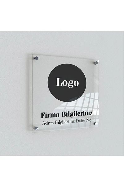 Atalya Reklam ve Tasarım Transparent Plexiglass Door Sign 35X30Cm