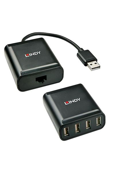 Inna marka Przedłużacz Lindy USB 2.0 Cat.5 60M, 4 porty, 42679
