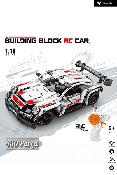 welcomein 1:16 430 Parça Porsche Model Lego Uyumlu Yapım Bloklu Uzaktan Kumandalı RC Araba +6 Yaş
