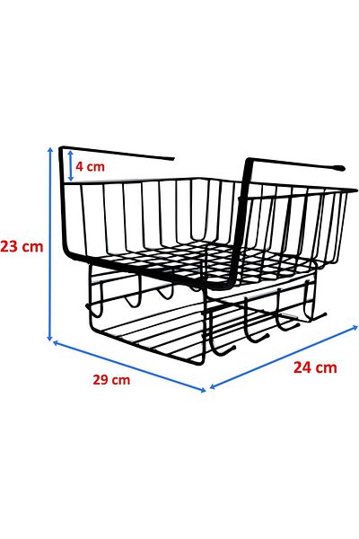 Cozy Nest Hanging Shelf Storage Kitchen Organizer Basket,Under Cabinet Slide-in Wire Rack With 8-Hooks