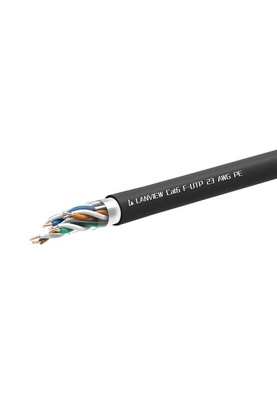 Lanview Cablu de rețea Cat6 F-UTP 4x2xAWG23 PE negru, 305m, exterior, LVN-CAT6PE-FUTP-305M
