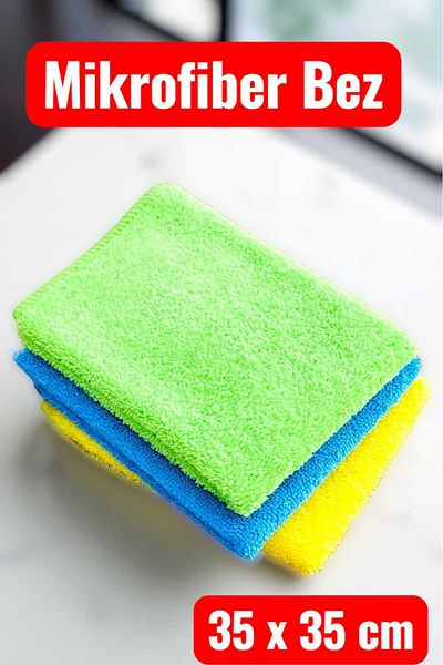 AYMETA Microfiber Cleaning Cloth Set of 3 |   Soft – Non-Marking – Absorbent |   35X35Cm |   Microll