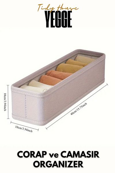 YEGGE 2 Pcs Drawer and Closet Organizer, Shelf Organizer, Foldable Socks and Laundry Organizer
