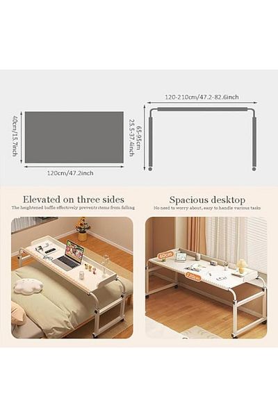 Türkiye Overbed Table with Wheels, Adjustable Laptop Desk, Mobile Standing Laptop Table, Queen Size Mobile C