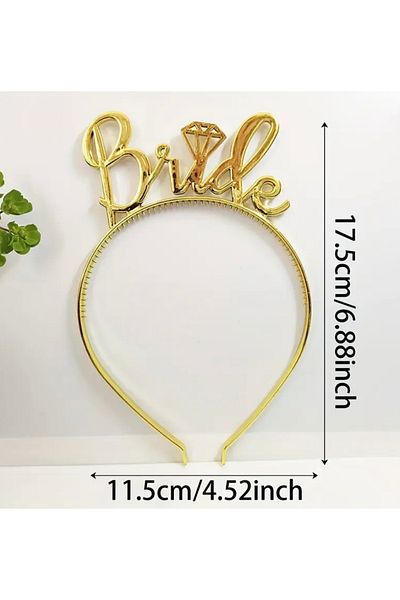Deniz Party Store Gold Plastic Bride Crown Bachelorette Crown 1 Piece