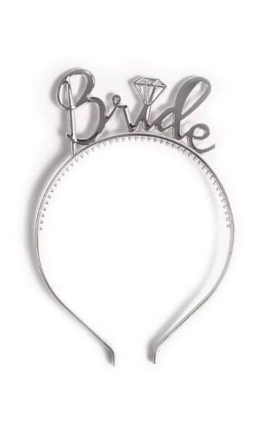 Deniz Party Store Silver Plastic Bride Crown Bachelorette Crown 1Pcs
