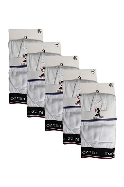 marufshop 5 Pieces Large Size Redzone Lycra Boxer White
