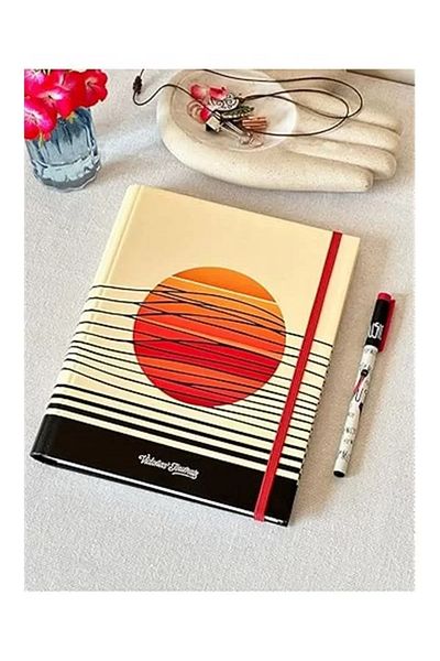 Mu Art Ahşap Hidden Spiral Notebook Hard Cover 192 Pages 96 Sheets 17X24 cm 90Gr. Striped