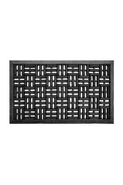 Optim Rubber Door Mat, Parquet Black, 75 x 45 cm