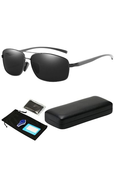 Hipolar Ochelari de Soare Polarizati clasa 3, Protectie UV 400, Lentila HD Negru, Rama Metalica