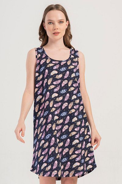 VİENETTA Cotton Women's Plus Size Wide Strap Nightdress, 409124