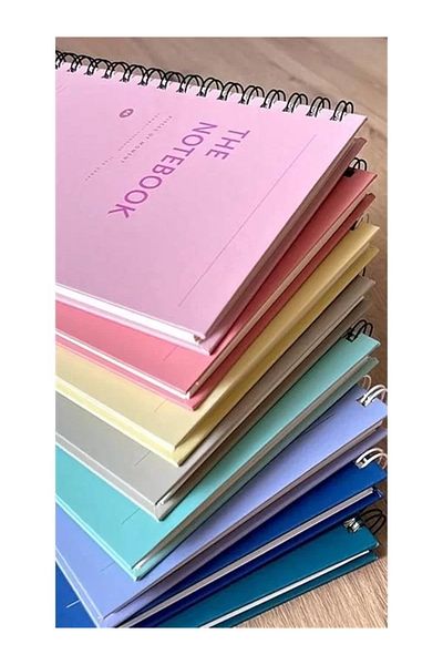 Mu Art Ahşap 80 Sheets Lined A5 Notepad with Hard Cardboard Cover and Spiral, Notepad, School
