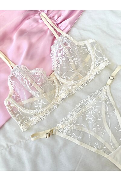 Feruzdesign Σετ σουτιέν Plus Size Marte Cream Underwire