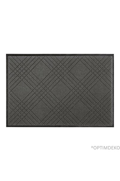 OPTIM DEKO Entrance Mat, Absorbent, Non-Slip, Modern Design, Gray