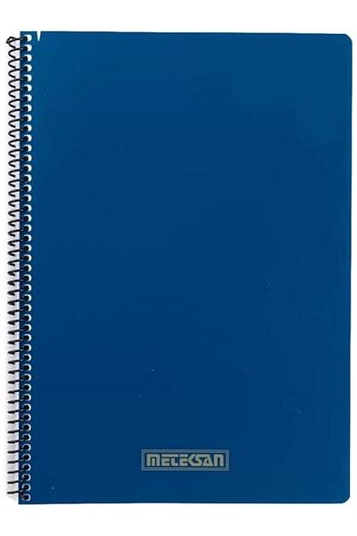 Mu Art Ahşap Karina Office Series, A4 100 Sheets Lined Pp Cover Spiral Notebook, Navy Blue