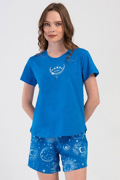 VİENETTA Cotton Women's Short Sleeve Shorts Pajamas Set, 408096