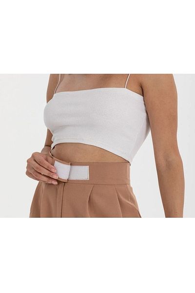 QUMRULİFE Velcro Loose Leg Plateau Pants