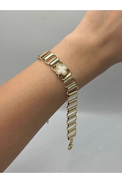 MyladyAccessoriess White Clover Detail Premium Bracelet