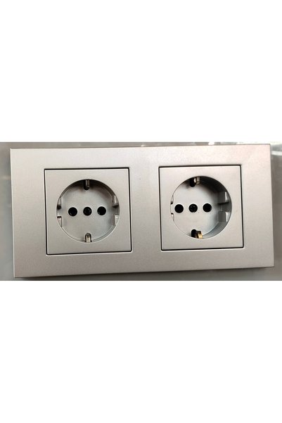 OVİVO Gümüş priz+priz 2'li set