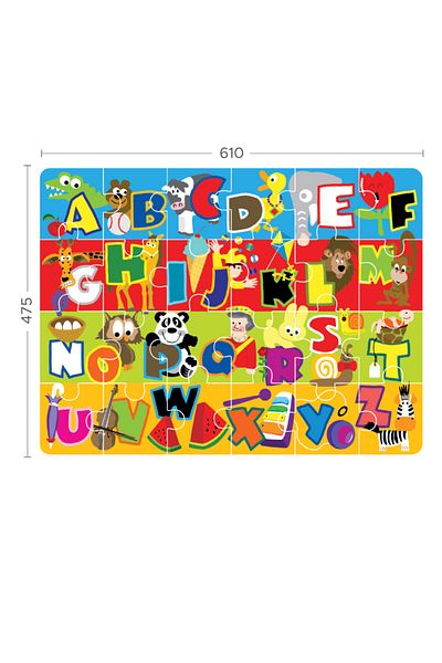 LUDIRO Puzzle Mat, EVA Foam, Colorful Alphabet A-Z with 24 Large Pieces, Safe Learning Game, Non-toxic