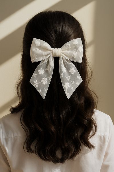 AGAPI Buckle White Bow Ribbon Buckle