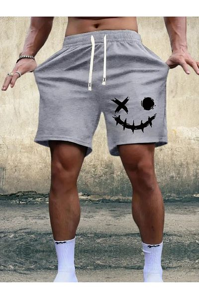 İkra Life Kids Abstract Letter Print Casual Shorts for Men - Quick Dry Breathable Fabric