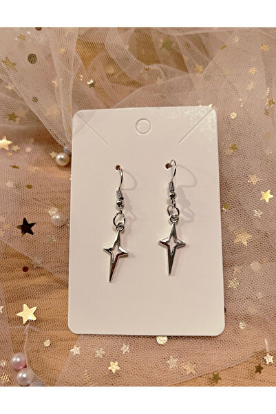 WhimsyWhite Kuzey Yıldızı Küpe, Pirinç kaplama El Yapımı Yıldız Pinterest Küpe