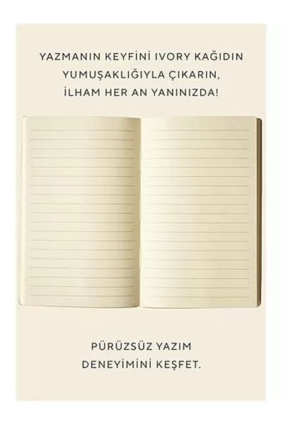 Mu Art Ahşap Softtons Flexible Cover Pocket Notebook A6 Cream 96 Yp. Striped