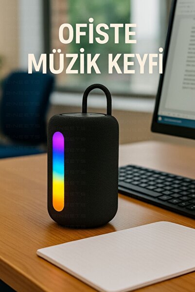 Zineets Işıklı Kablosuz Bluetooth Speaker Hoparlör Ses Bombası Fm Radyo 90 Db Sd Kart Usb Girişli