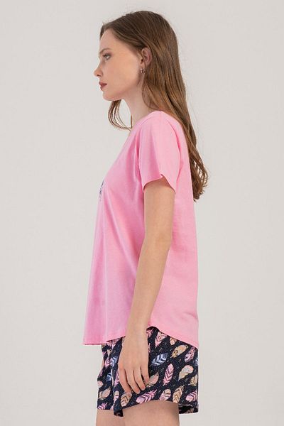 VİENETTA Cotton Women's Short Sleeve Shorts Pajamas Set, 409123