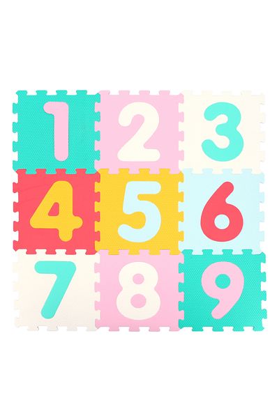 LUDIRO Children's Puzzle Carpet with Numbers Mix 9 Pieces, EVA Foam Play Mat, Non-Slip