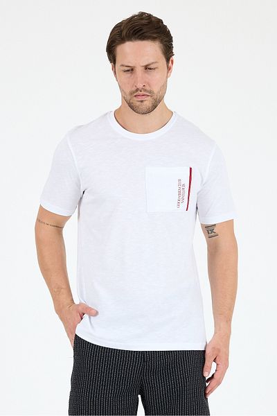 Rodi Men's Crew Neck Front Pocket Printed T-Shirt – 100% Cotton – Comfortable and Stylish Short Sleeve Men's T-Shirt 0025