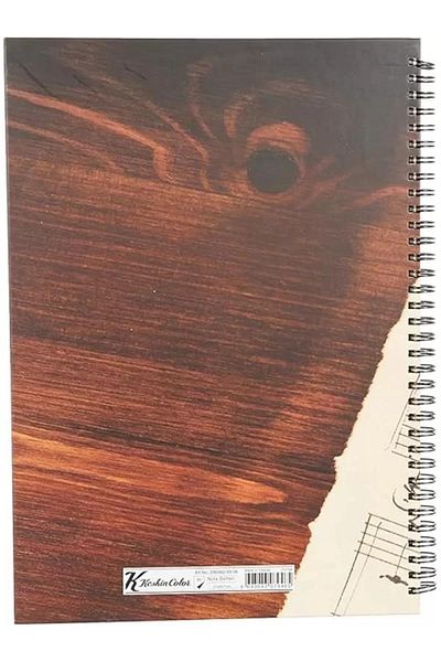 Mu Art Ahşap A4 80 Yp. Hard Cover Spiral Music Notebook